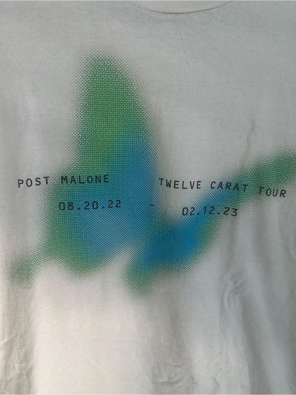 Malo White Tee with Blue & Green Gradient Graphic